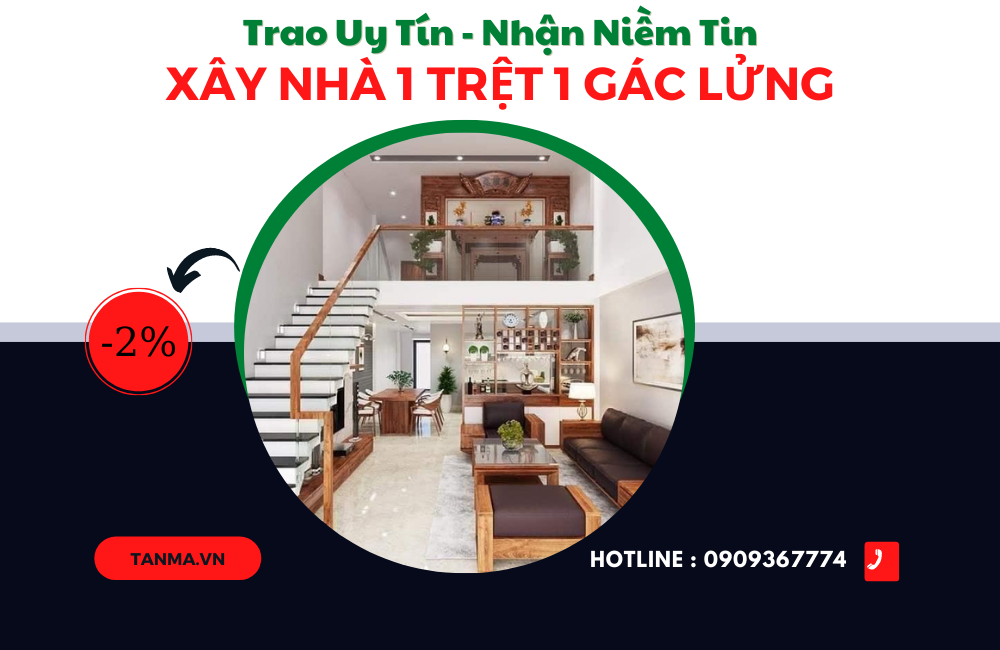 Tặng thiết kế nhà 1 trệt 1 lửng 