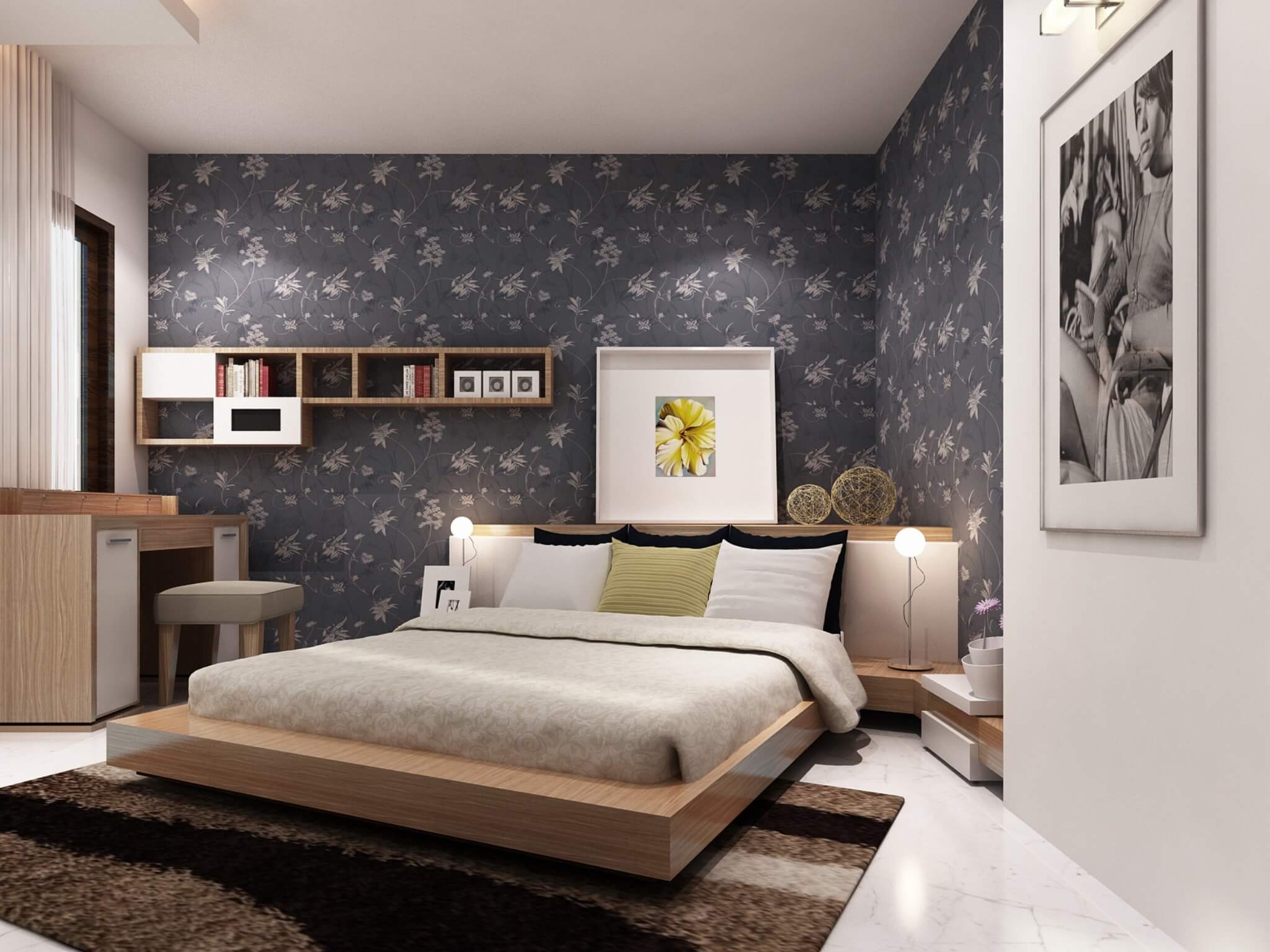 Thiết  kế  nội  thất  phòng  ngủ biệt thự hiện đại