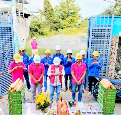 Lễ cúng lợp mái nhà Công trình Biệt thự - Hóc Môn